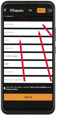 Freshbet APK login

