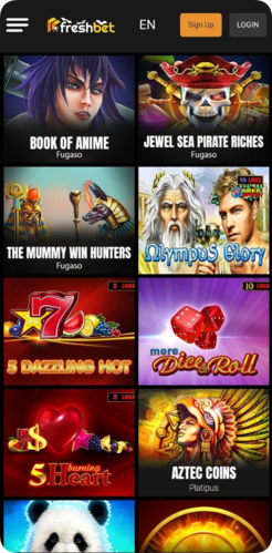 Online games selection