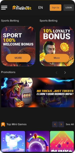 Freshbet Home Page